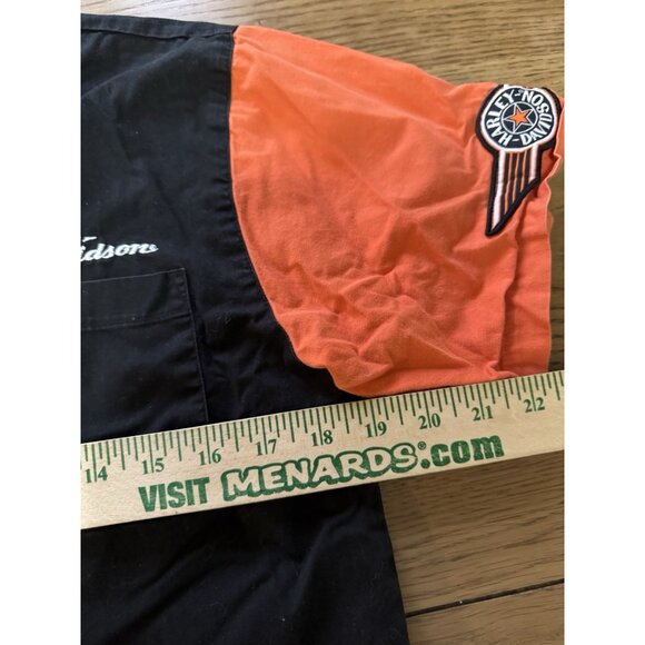 Harley Davidson Men XL Button Down Mechanic Shirt Embroidered Patches Biker - Picture 5 of 13